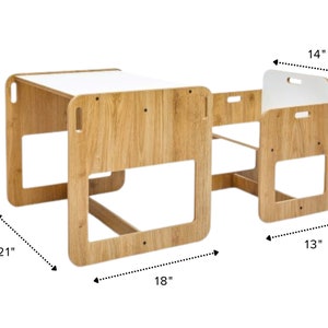 wooden kids table chair set montessori