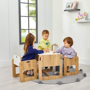 Montessori Table and Chair Set for toddlers, Gift For Kids Nursery, Personalized Toddler Furniture, Child Weaning Table, Kids activity Table