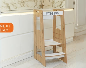 Adjustable Montessori Kitchen Tower: Little Helper Step Stool