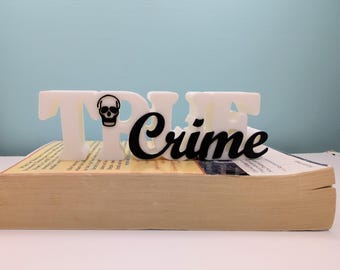 True Crime Bookshelf Sign – Commercial Digital STL File