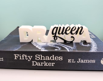 Drama Queen Bookshelf Sign –Commercial Digital STL File