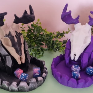3D Printed Deer Skull Dice Tower DnD