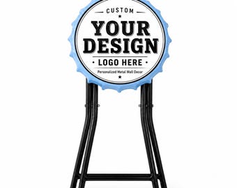 Sgabello da bar personalizzato con la tua immagine, tappo di bottiglia personalizzato, logo personalizzato, stampato, decorazione per garage