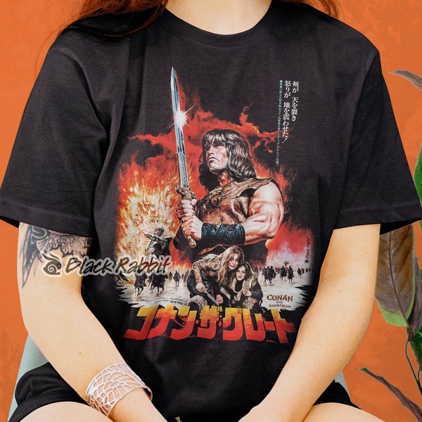 Conan The Barbarian Japan Poster Retro Vintage 80s Fantasy Unisex Classic T-Shirt