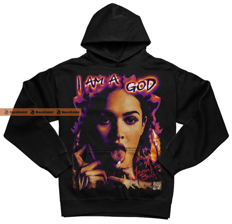 Jennifer's Body I Am A God Megan Fox Horror Movie Retro Vintage Bootleg Unisex Classic T-Shirt Oversized Luxury Hoodie - Black