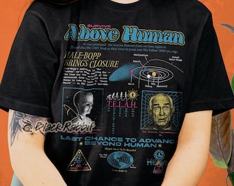Koszulka unisex z kultem Heaven's Gate Cult z lat 90. w stylu retro vintage i klasycznym.