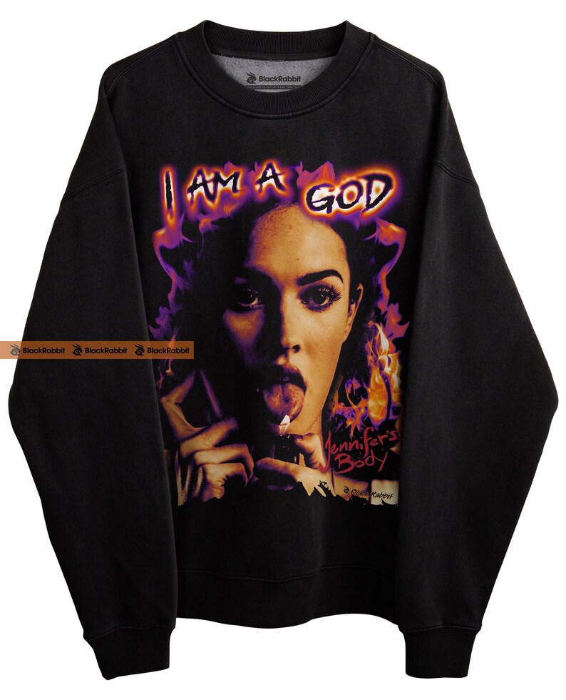 Jennifer's Body I Am A God Megan Fox Horror Movie Retro Vintage Bootleg Unisex Classic T-Shirt Crewneck Sweatshirt - Black