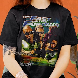 Maglietta unisex classica retrò ispirata al poster del film Fast and the Furious