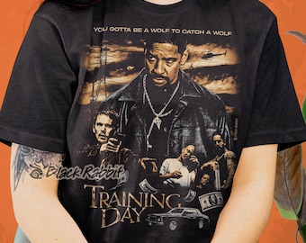 トレーニング デイ 映画Tシャツ：デンゼル・ワシントン 90年代レトロ