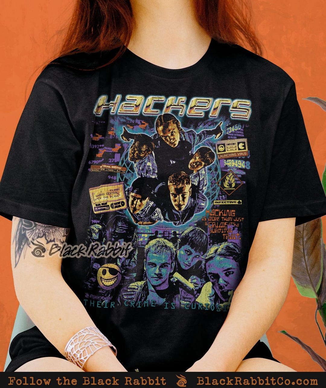GET YOUR WORLD　touch my secret Hackers 1995 Their Crime is Curiosity Retro Vintage 90s