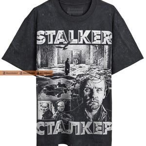 Stalker 1979 Retro Vintage Sci-Fi 70s Unisex Classic T-Shirt Oversized Luxury Heavy Tee - Stone Wash