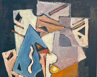 Original Ölgemälde: Bunte moderne Kunst, 18x24