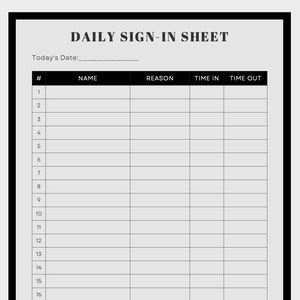 Basic Sign In Sheet
