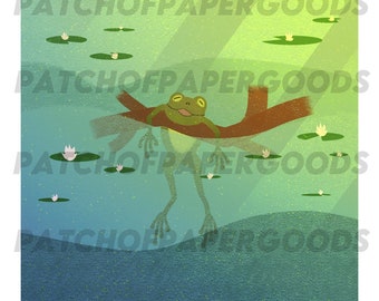 Frog "Hang In There" Postcard