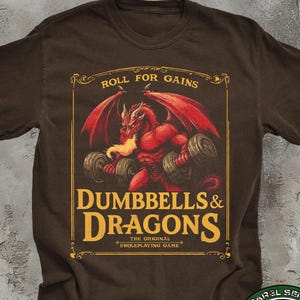 Funny DnD Gym T Shirt, Dungeons and Dragons Workout T-Shirt, Retro Vintage Dungeon Master Gift
