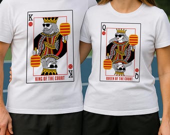 King & Queen of the Court Pickleball Shirts – Funny Pickleball Couple Tees, Matching Pickleball Outfits, Pickleball Gift for Players