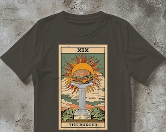 The Burger Tarot Card Shirt, Foodie Tshirt Gift, Hamburger Lover Tee For Men, Junk Food T-shirt