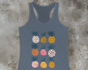 Pineapple Racerback Tank Top: Summer Fruit Tee
