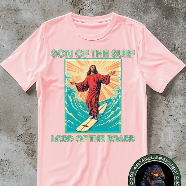 Jesus Surfer Shirt Cool Retro Surfing T-Shirt Funny Jesus 90s Graphic Tee Jesus Revolution Retro Surfing Tshirt Summer Beach