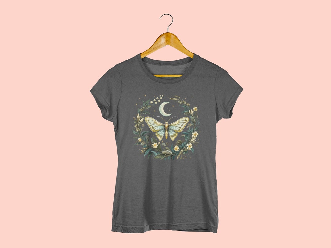 Luna Moth Shirt Dark Academia Insect Tee Wild Flower - Etsy