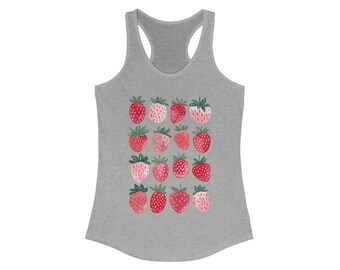 Strawberry Tank Top, Strawberry Shirt for Women, Fruit Shirt