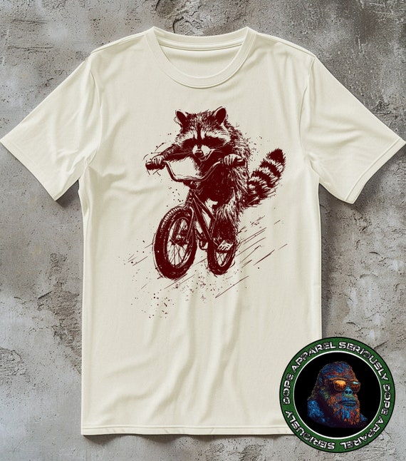 Raccoon Shirt, Funny Animal Shirt, Funny Raccoon Shirt, Animal Lover Shirt, Funny Animal Shirt, Animal Lover Gift, Bicycle Gift