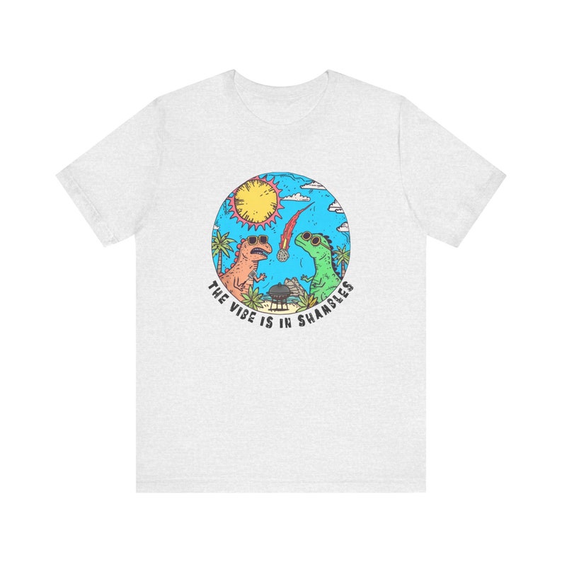 The Vibe ist in Shambles Shirt, lustigem Meme Shirt, 90er Jahre Y2K Dinosaurier Retro Design T-Shirt Ash