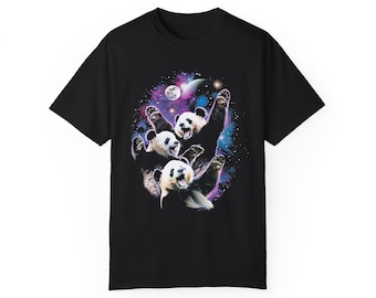 Three Pandas Vintage Galaxy T-shirts, Comfort Colors Retro