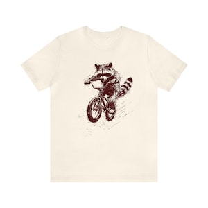 Maglietta con procione, Maglietta divertente con animali, Maglietta divertente con procione, Maglietta per amanti degli animali, Maglietta divertente con animali, Regalo per amanti degli animali, Regalo per ciclisti Natural