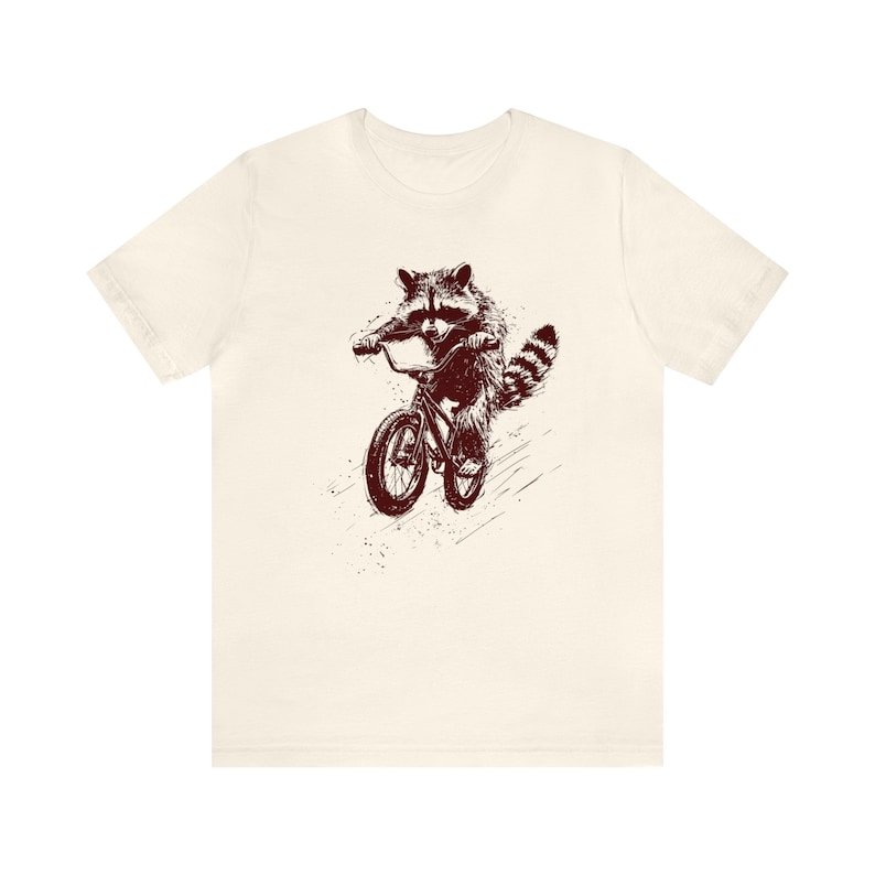 Maglietta con procione, Maglietta divertente con animali, Maglietta divertente con procione, Maglietta per amanti degli animali, Maglietta divertente con animali, Regalo per amanti degli animali, Regalo per ciclisti Natural