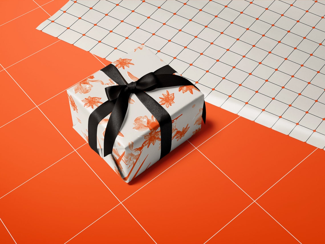 Art Deco Gift Wrap Christmas Wrapping Paper Flat Sheet Paper Grid ...