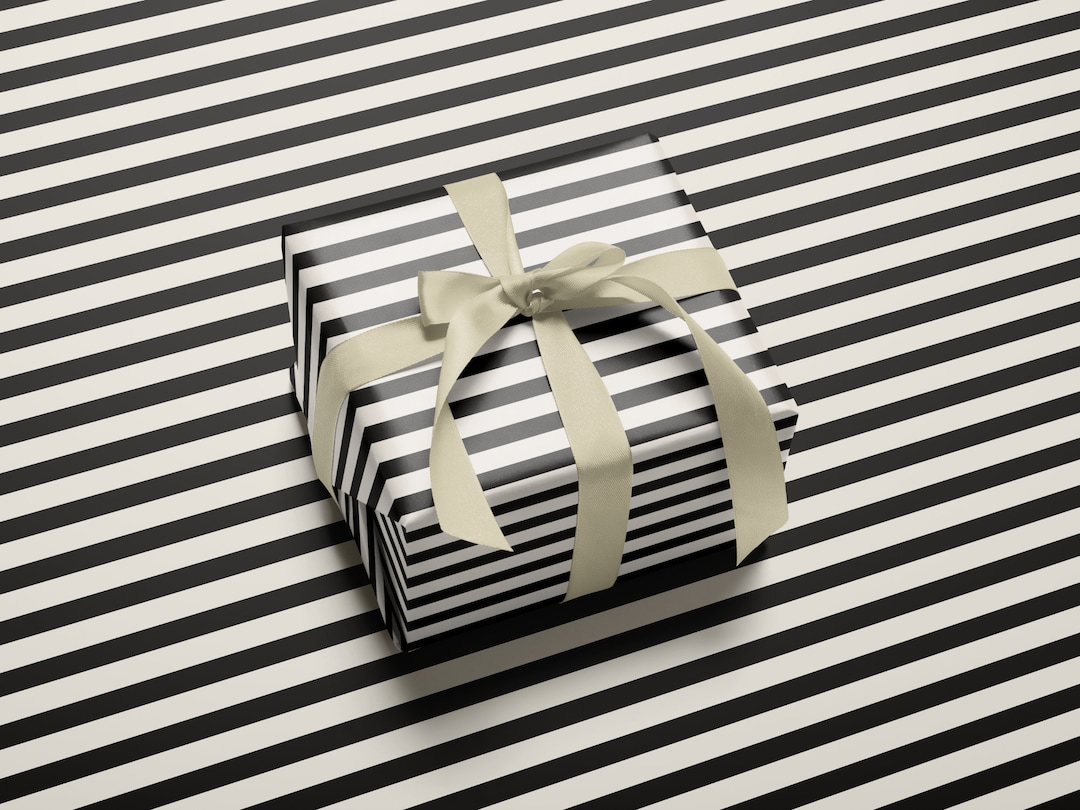 Black and White Gift Wrapping Paper Etsy
