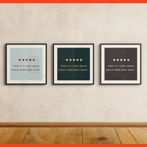 5-Star Review Art Print 'Host is a Legit Snack' Hilarious Wall Decor Millennial Art You're A Snack Bedroom Print image 1