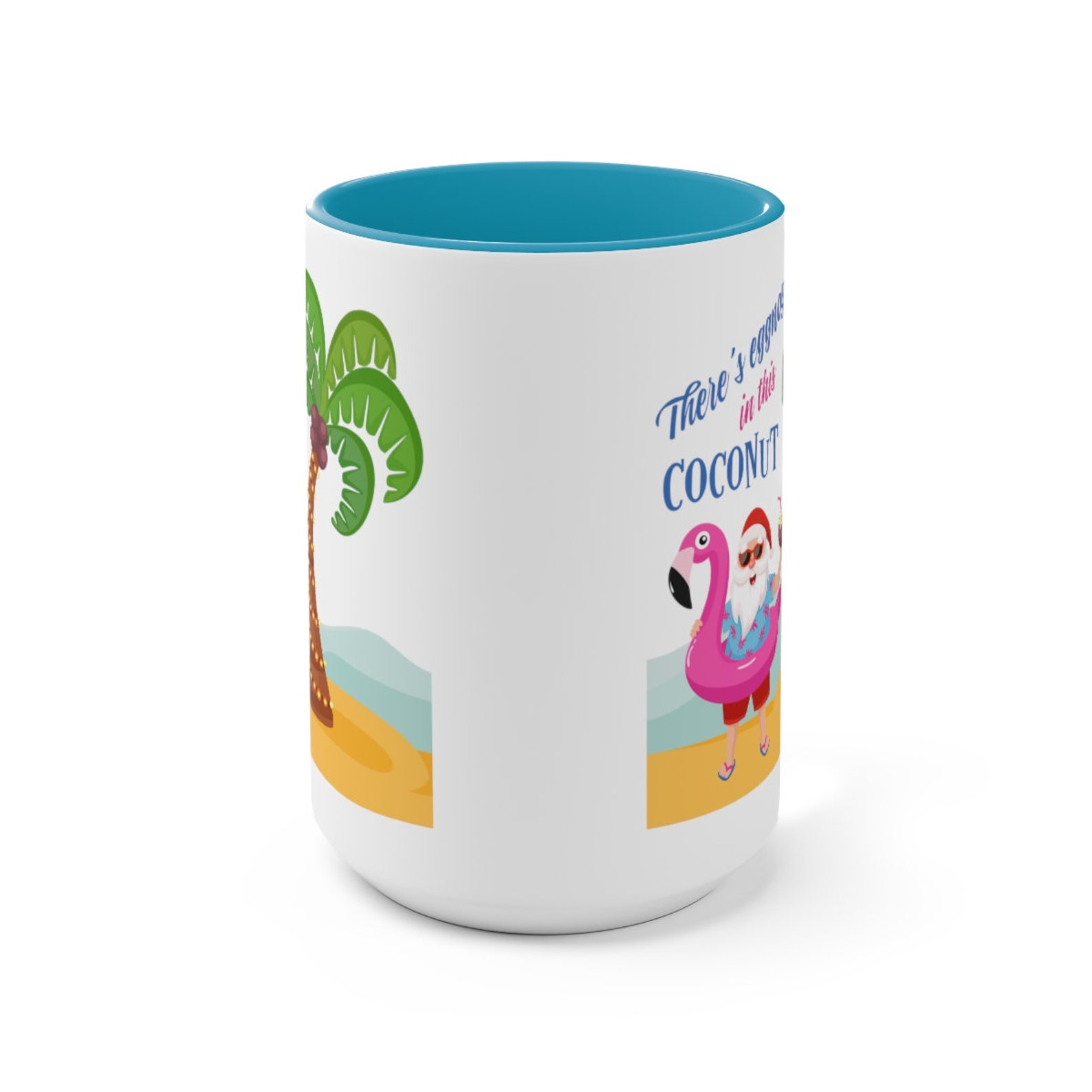 Tropical Santa Mug Santa Vacation Mug Christmas Vacation Etsy