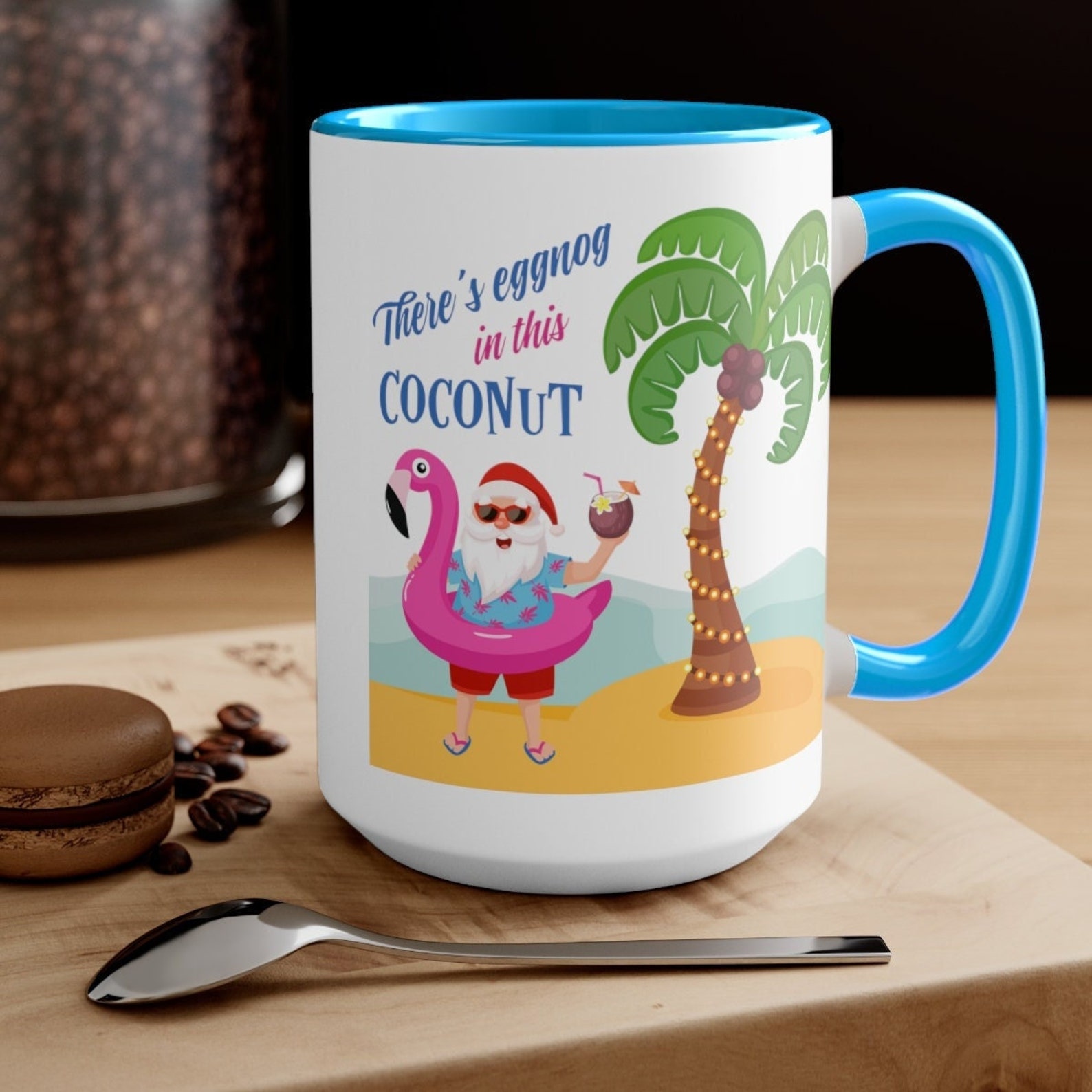 Tropical Santa Mug Santa Vacation Mug Christmas Vacation Etsy