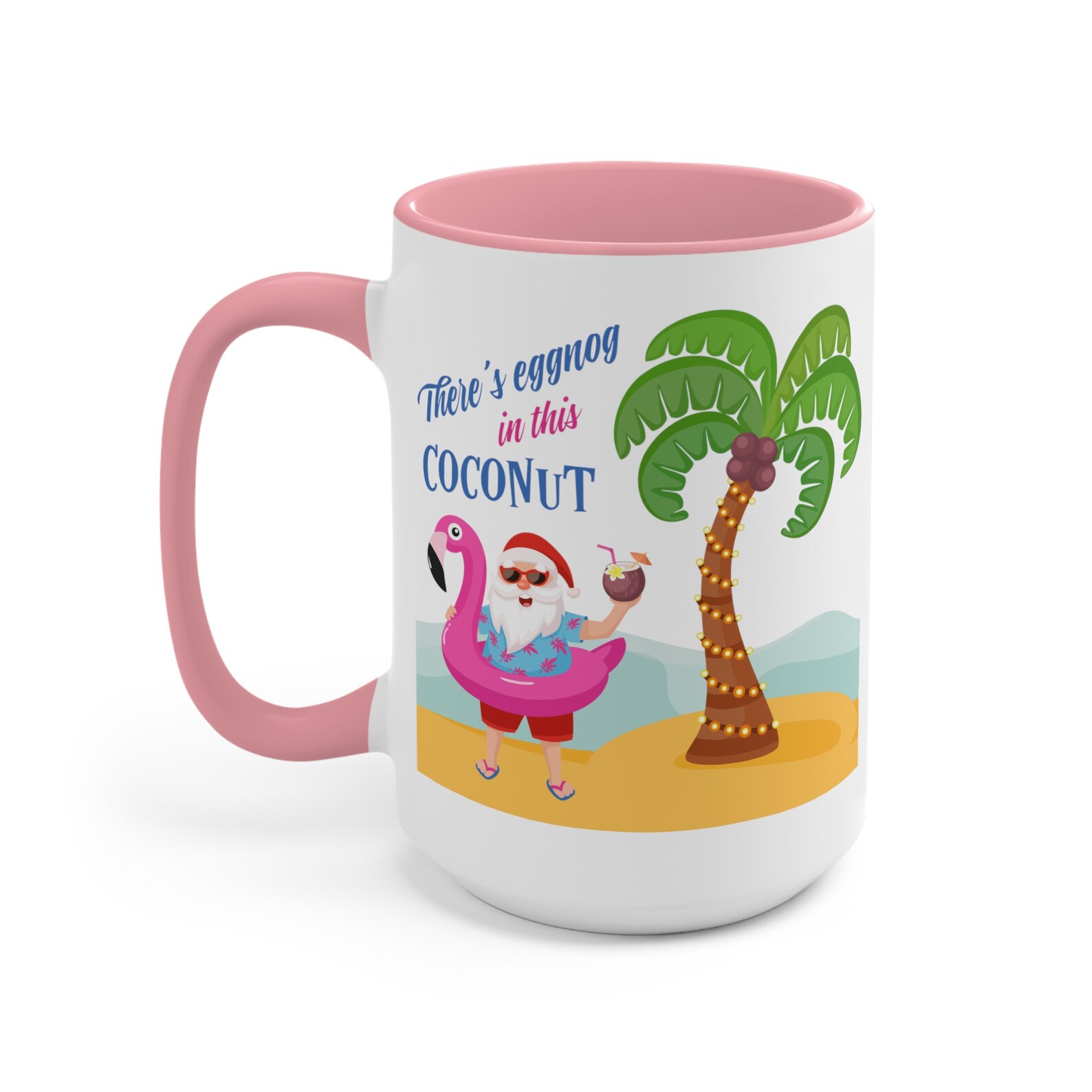 Tropical Santa Mug Santa Vacation Mug Christmas Vacation Etsy
