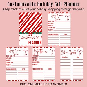 Customizable Digital Candy Cane Christmas Planner