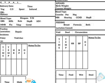 Mother/baby (Postpartum) Digital Report Sheet