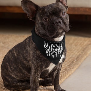 Custom Dog Bandana/ Death Metal Dog Gift/ Pet Bandana/ Dog Mom Gift/ Dog Dad Gift