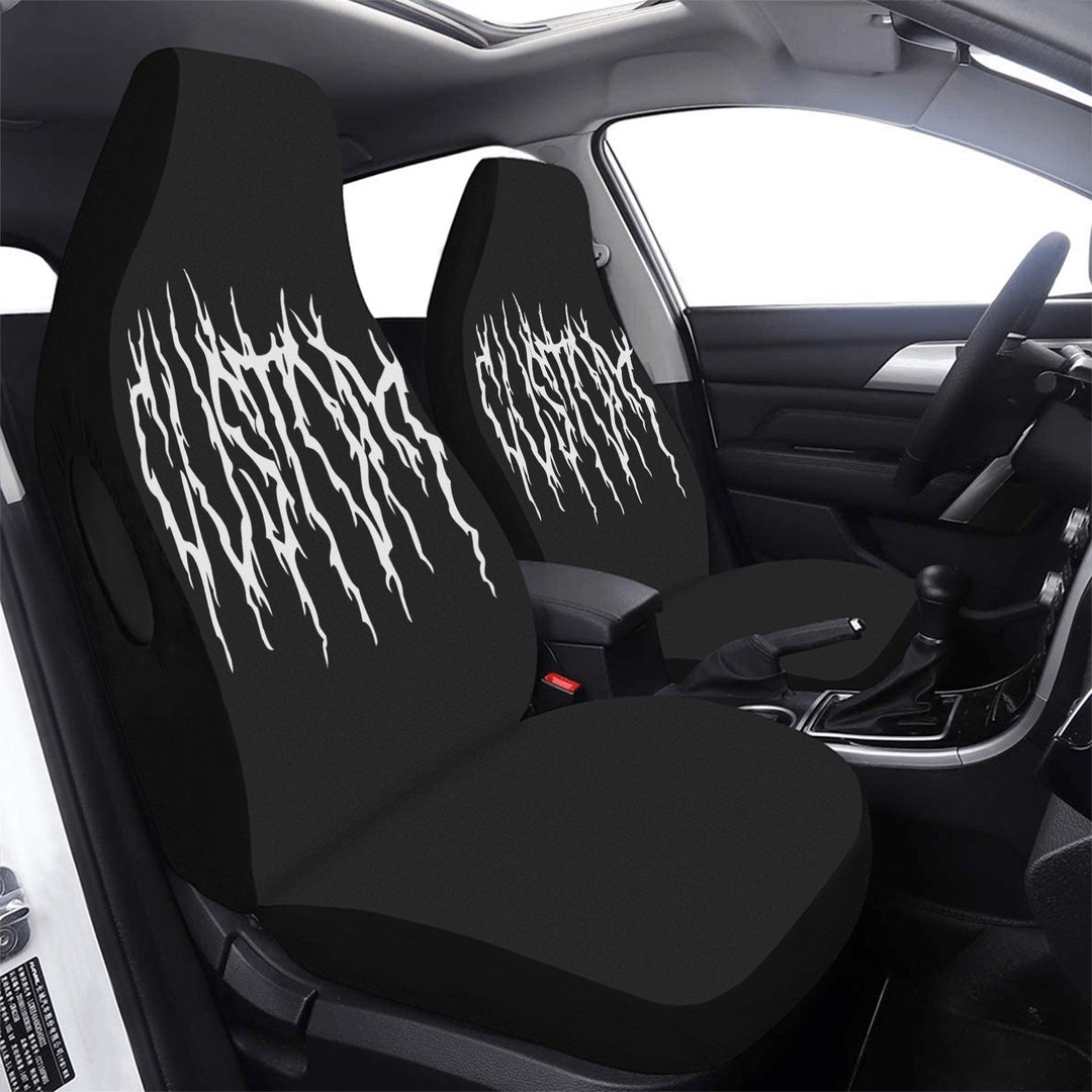 Custom Heavy Metal Car Seat Cover Set Airbag Compatible Goth Etsy