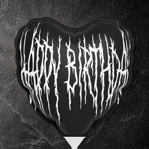 Death Metal Birthday Balloon/ Heavy Metal Birthday/ Balloons (Round and Heart-shaped), 6"