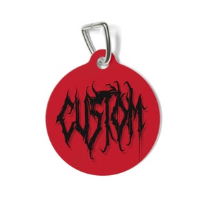 Custom Heavy Metal Pet Tag/ Personalized Death Metal Pet Tag