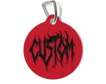 Custom Heavy Metal Pet Tag/ Personalized Death Metal Pet Tag