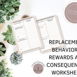 Replacing Unhelpful Behaviors Worksheet | Therapy Worksheet | Mental Health Resource | DBT | CBT
