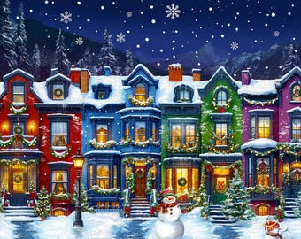 Winter Wonder: WINTER TOWN MULTI Panel fabric by Windham Fabrics