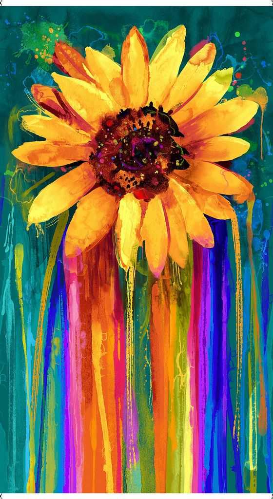Sundance SUNFLOWER PANEL 24"- MULTI for Timeless Treasures