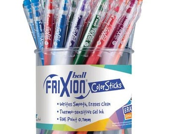  Pilot, FriXion Clicker Erasable Gel Pens, Bold Point 1 mm, Pack  of 12, Blue : Office Products