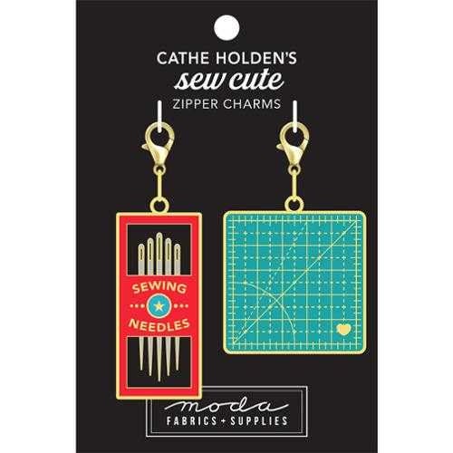 Sew Cute Zipper Charms - Sewing Needles and Cutting Mat