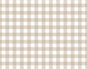 A Walk on the Prairie Plaid Khaki C15238- Riley Blake Designs- Khaki/Beige- Plaid- Buffalo Check- Quilting Cotton Fabric