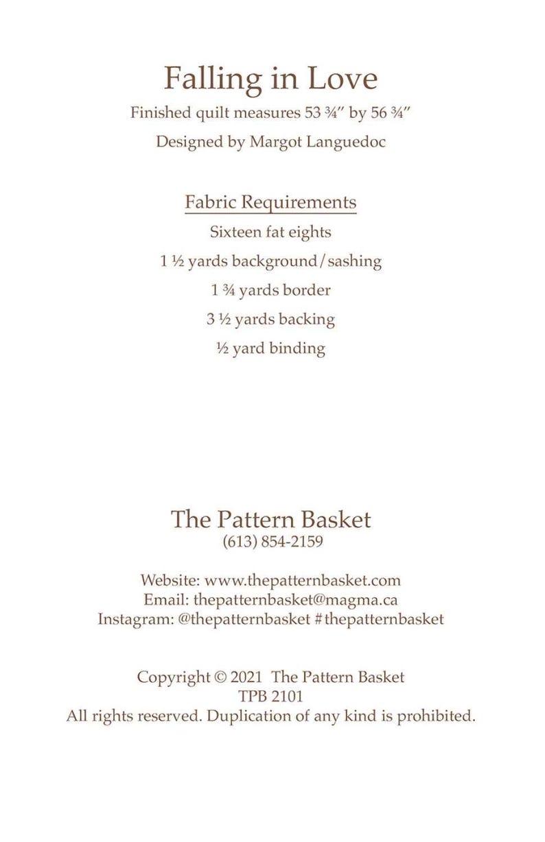 FALLING IN LOVE Quilt Pattern - Etsy
